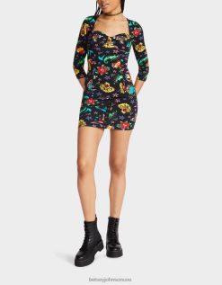 نحيف Betsey Johnson 80 باش كورسيه راجلان توب تاتو بري الوشم ملابس ZXT0V292