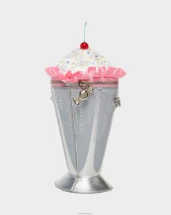 نحيف Betsey Johnson الفن الهابط يهز عبر الجسم فضة مُكَمِّلات ZXT0V211