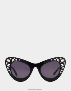 نحيف Betsey Johnson تاج جوهرة النظارات الشمسية أسود مُكَمِّلات ZXT0V381