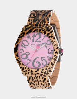 نحيف Betsey Johnson ساعة betsey Time Lover فهد مجوهرات ZXT0V344