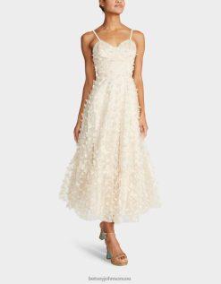 نحيف Betsey Johnson فستان ماكسي فراشة جميل كريم ملابس ZXT0V273