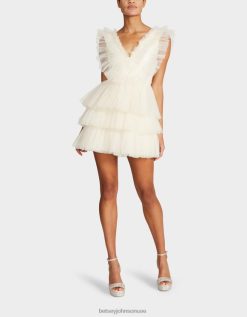 نحيف Betsey Johnson فستان من التول المتدرج كريم ملابس ZXT0V263