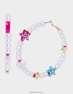 نحيف Betsey Johnson kidult kitsch اللؤلؤ حبة الأطواق متعدد مجوهرات ZXT0V360