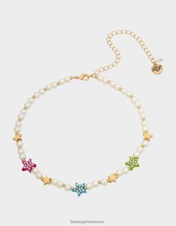 نحيف Betsey Johnson kidult kitsch عقد من اللؤلؤ متعدد مجوهرات ZXT0V356