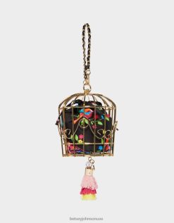 نحيف Betsey Johnson kitsch bird هي كلمة راقصة القفص الأسود متعدد مُكَمِّلات ZXT0V230